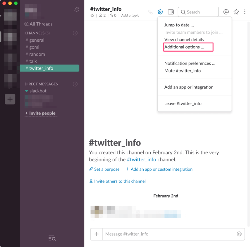 Additional optionsの場所